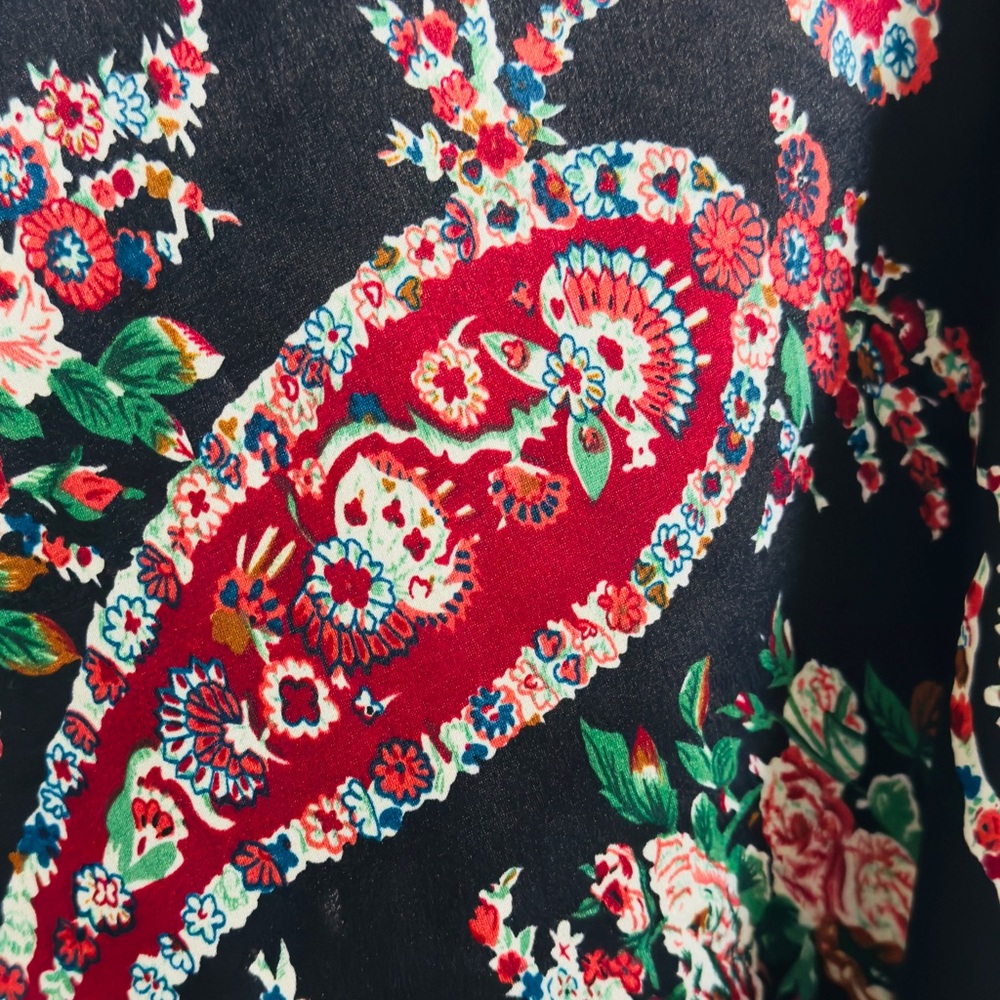 Vtg Victoria's Secret Asian‎ Floral Polyester Robe Black *Like* Natori Kimono OS - Picture 6 of 6